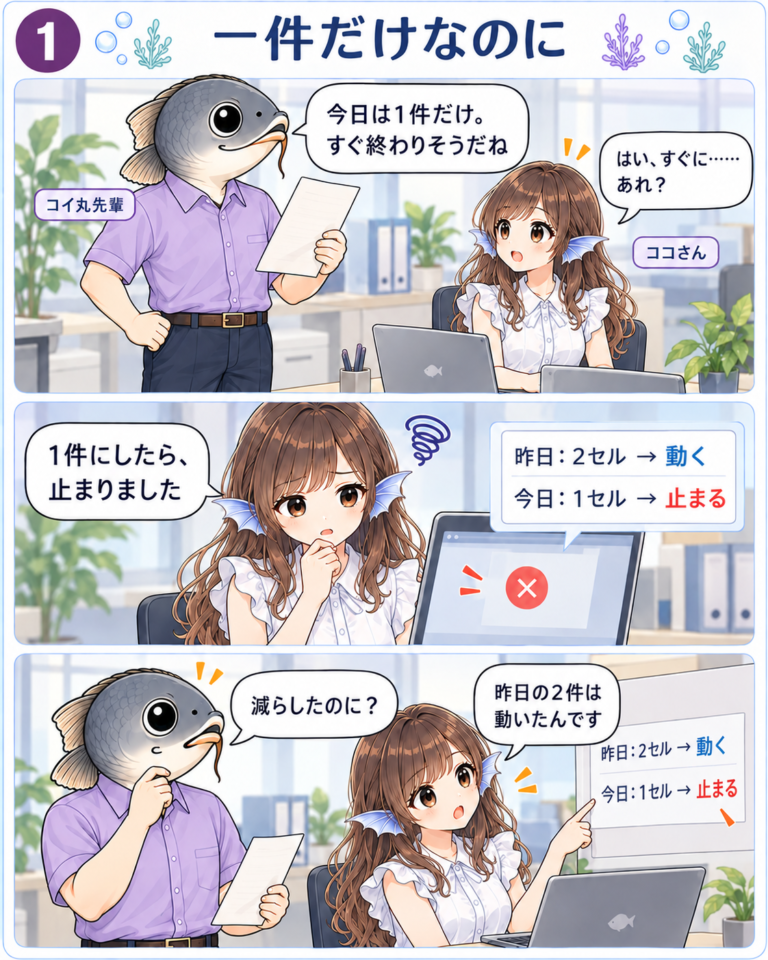 一件だけで止まるマクロの図解