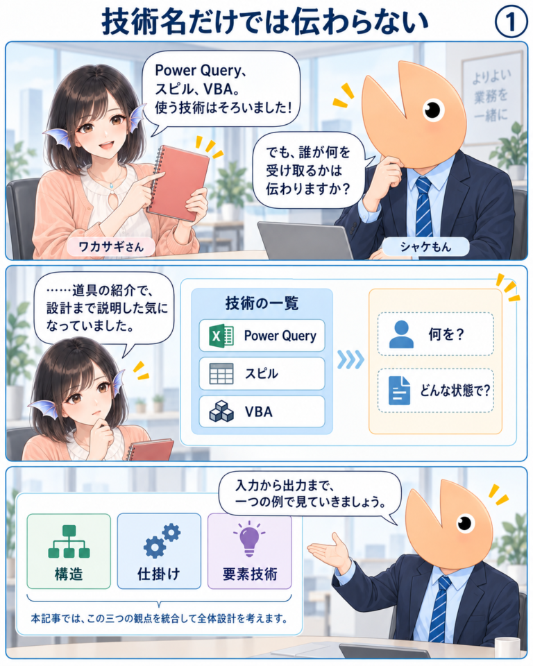 Power Queryを使っています、だけでは設計が伝わらないの図解