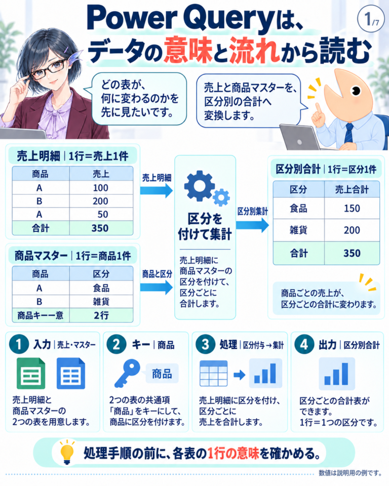 Power Queryとデータフロー――表の意味から変換を設計するの図解