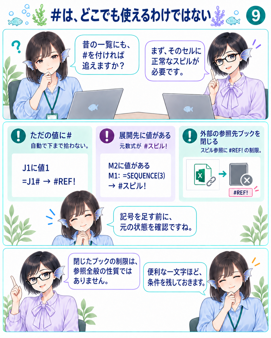 スピルのない起点、展開先の障害、閉じた外部ブックという三つの条件を分ける。
